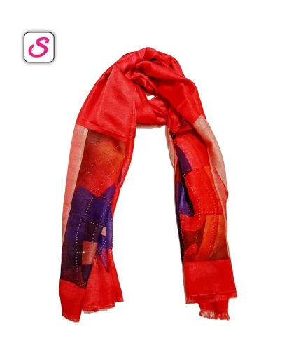 Premium Soft 3D Anchal Print Stone Hijab