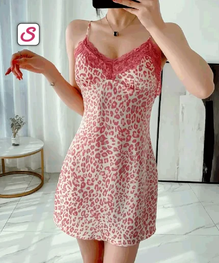 Elegance Sexy Pink Leopard Nighty SonariBD 103021 (1)