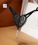 Gorgeous Love Heart Pearl Lace Thong Transparent Sexy Panty SonariBD 105251 (2)