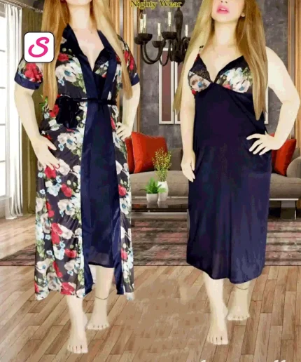 Gorgeous Peacock Synthetic Sexy Nightdress Two Part SonariBD 105481 (1)